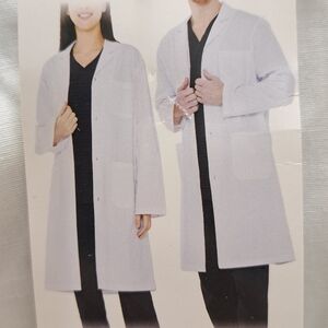 White Lab Coat B.T. Supply Co. Unisex Medium Button Front Men's Women's NWT